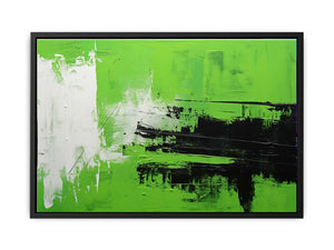 Green Black Abstract Painting  Canvas Print