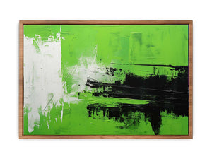 Green Black Abstract Painting Poster