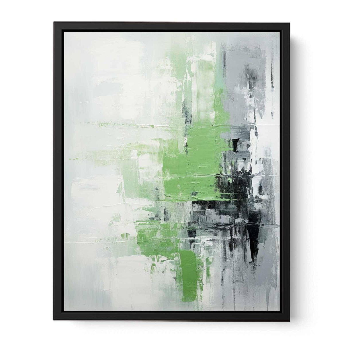 Green Grey Abstract  Painting  Canvas Print