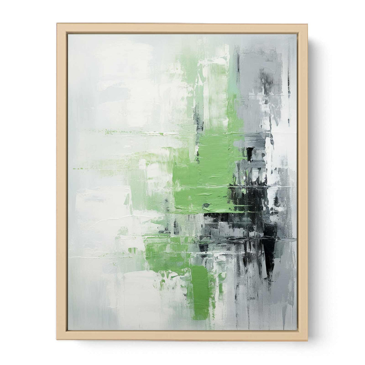 Green Grey Abstract  Painting  Streched canvas