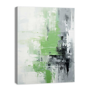 Green Grey Abstract  Painting