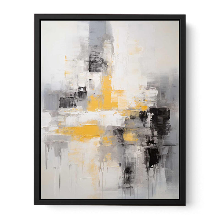 Abstract Painting Yellow Grey 