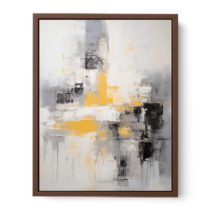 Abstract Painting Yellow Grey  Painting