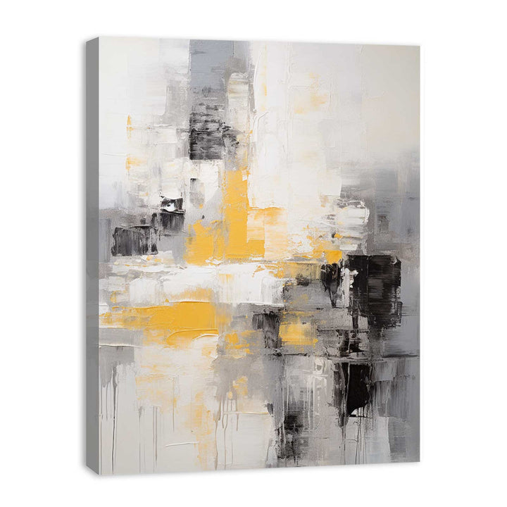 Abstract Painting Yellow Grey 