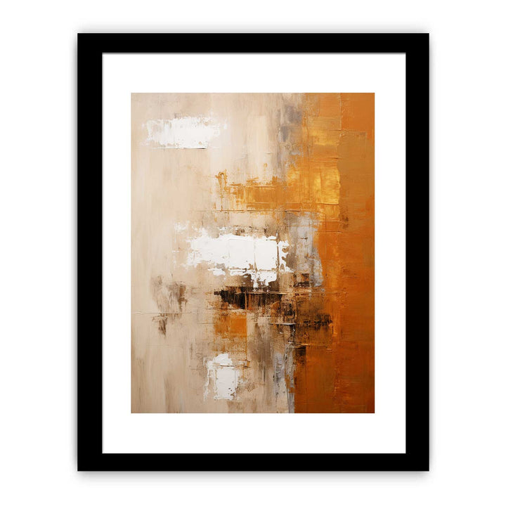 Abstract Painting Green Orange Framed Print
