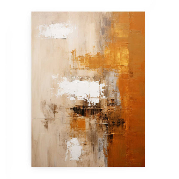 Green Orange Abstract Painting