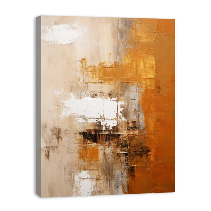 Abstract Painting Green Orange 
