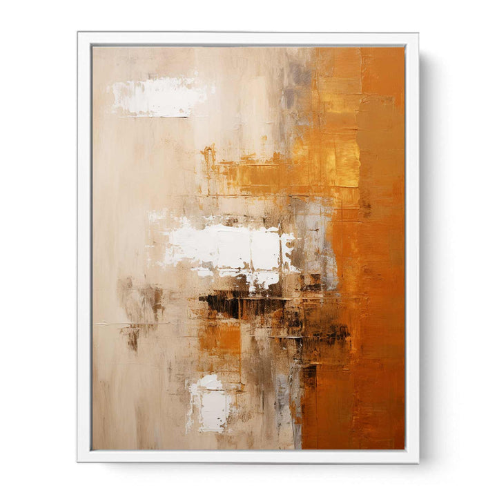 Abstract Painting Green Orange  Canvas Print