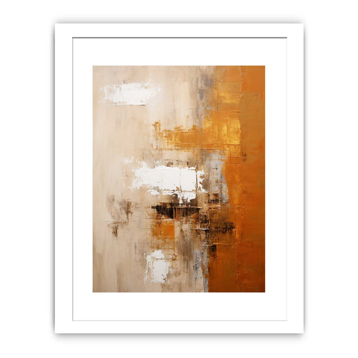 Abstract Painting Green Orange  Poster