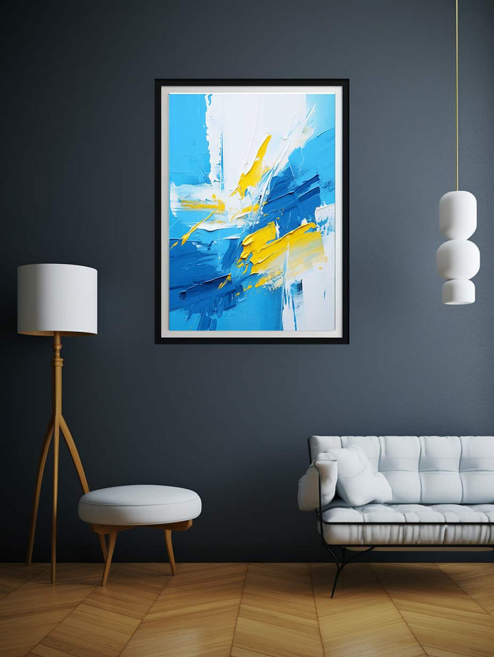 Yellow Blue Abstract Painting