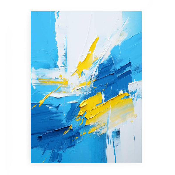 Yellow Blue Abstract Painting