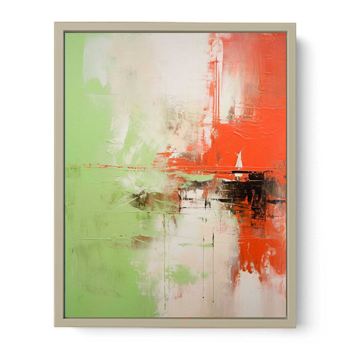Abstract Painting Red Green Framed Print