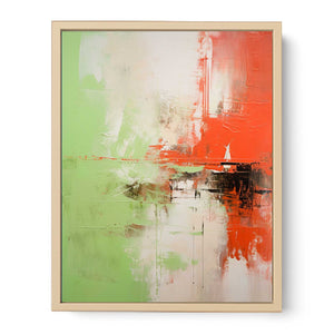 Abstract Painting Red Green  Streched canvas