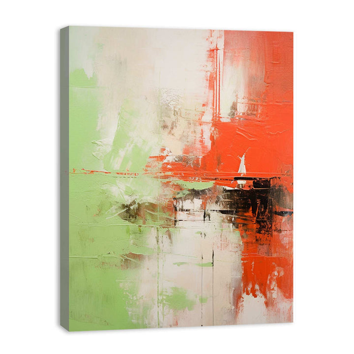 Abstract Painting Red Green 