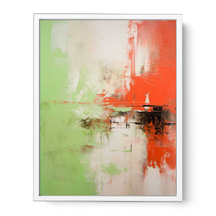 Abstract Painting Red Green  Canvas Print