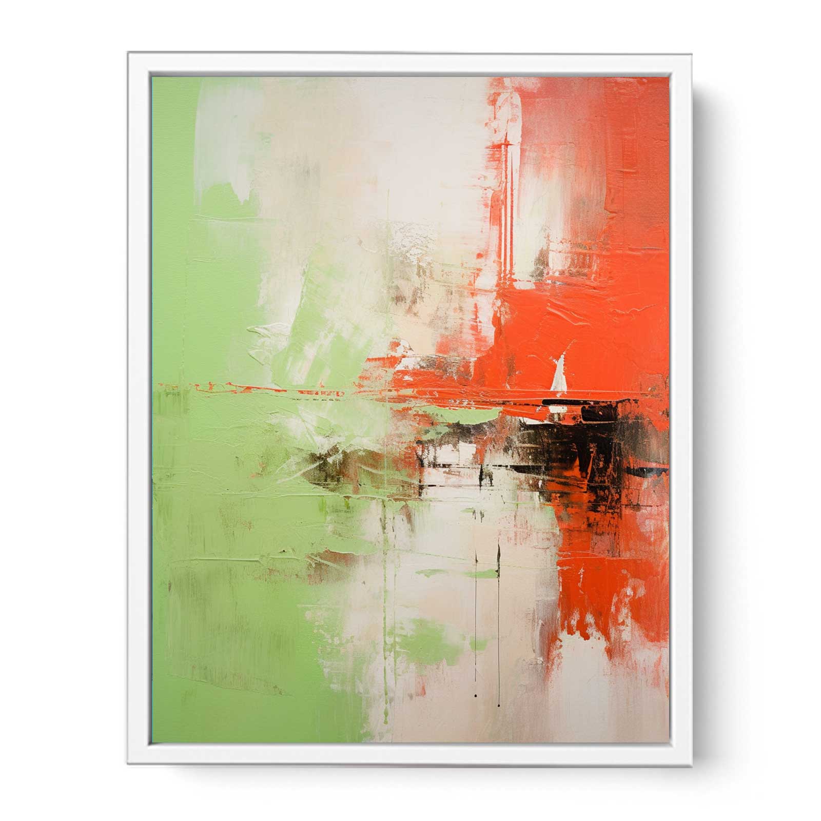 Abstract Painting Red Green Framed Print