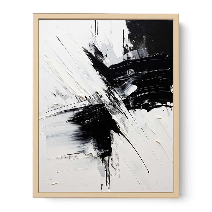 Black White Abstract Painting  Streched canvas