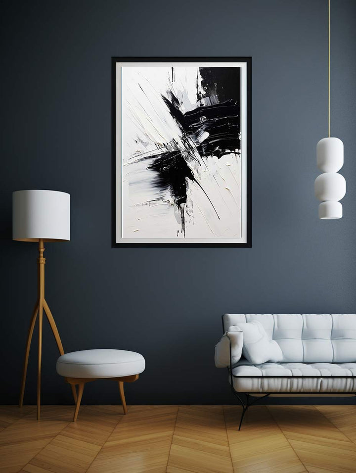 Black White Abstract Painting