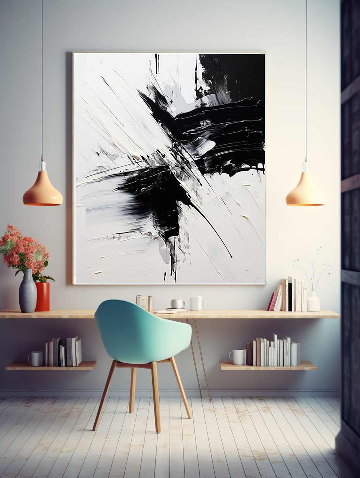 Black White Abstract Painting