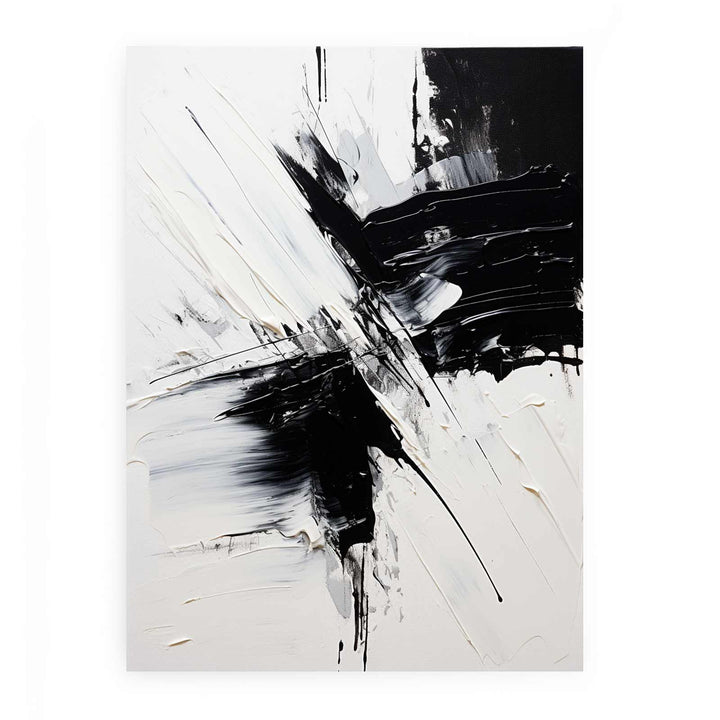 Abstract Painting Black White