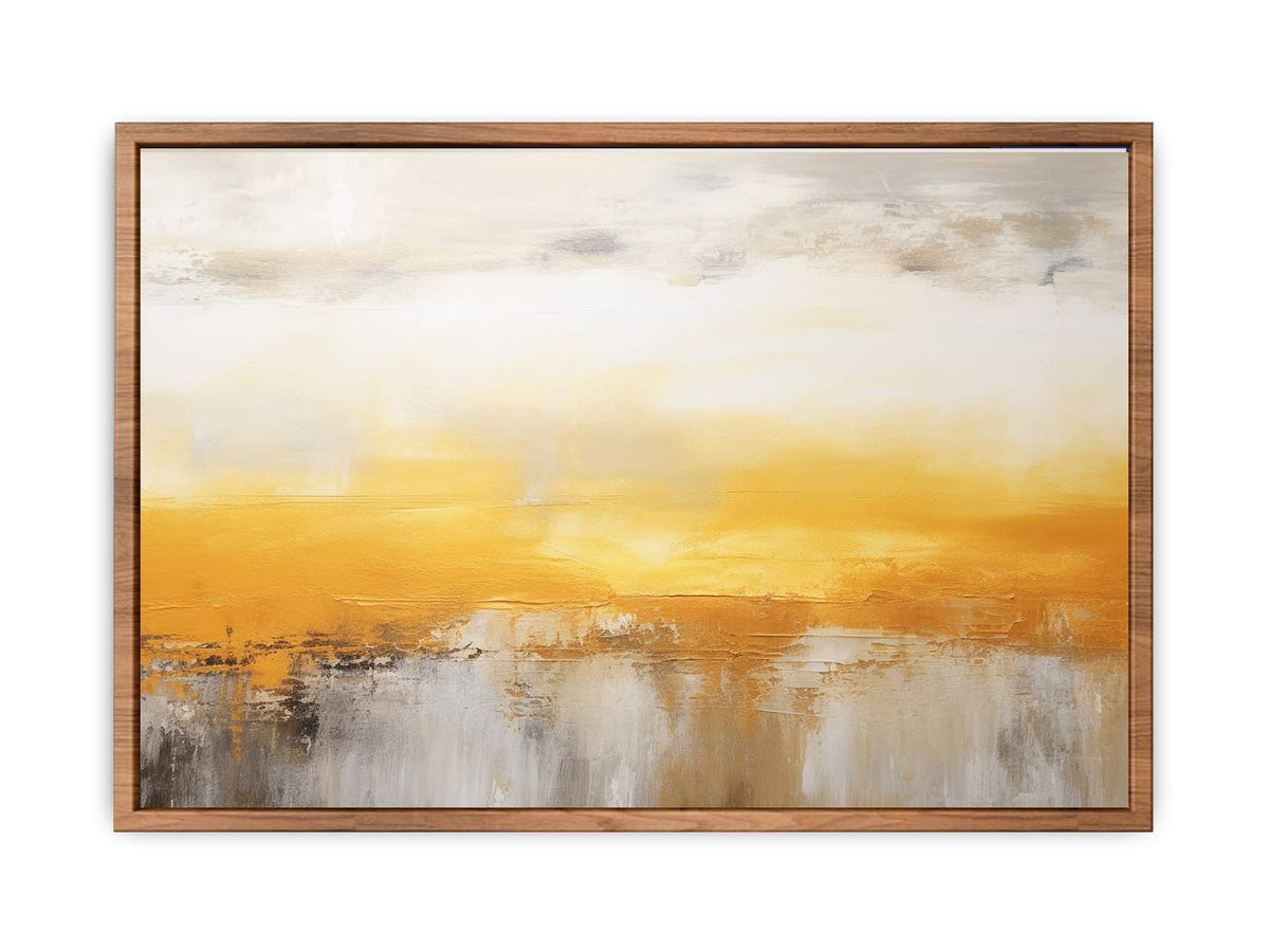 Abstract Yellow Brown Painting Poster