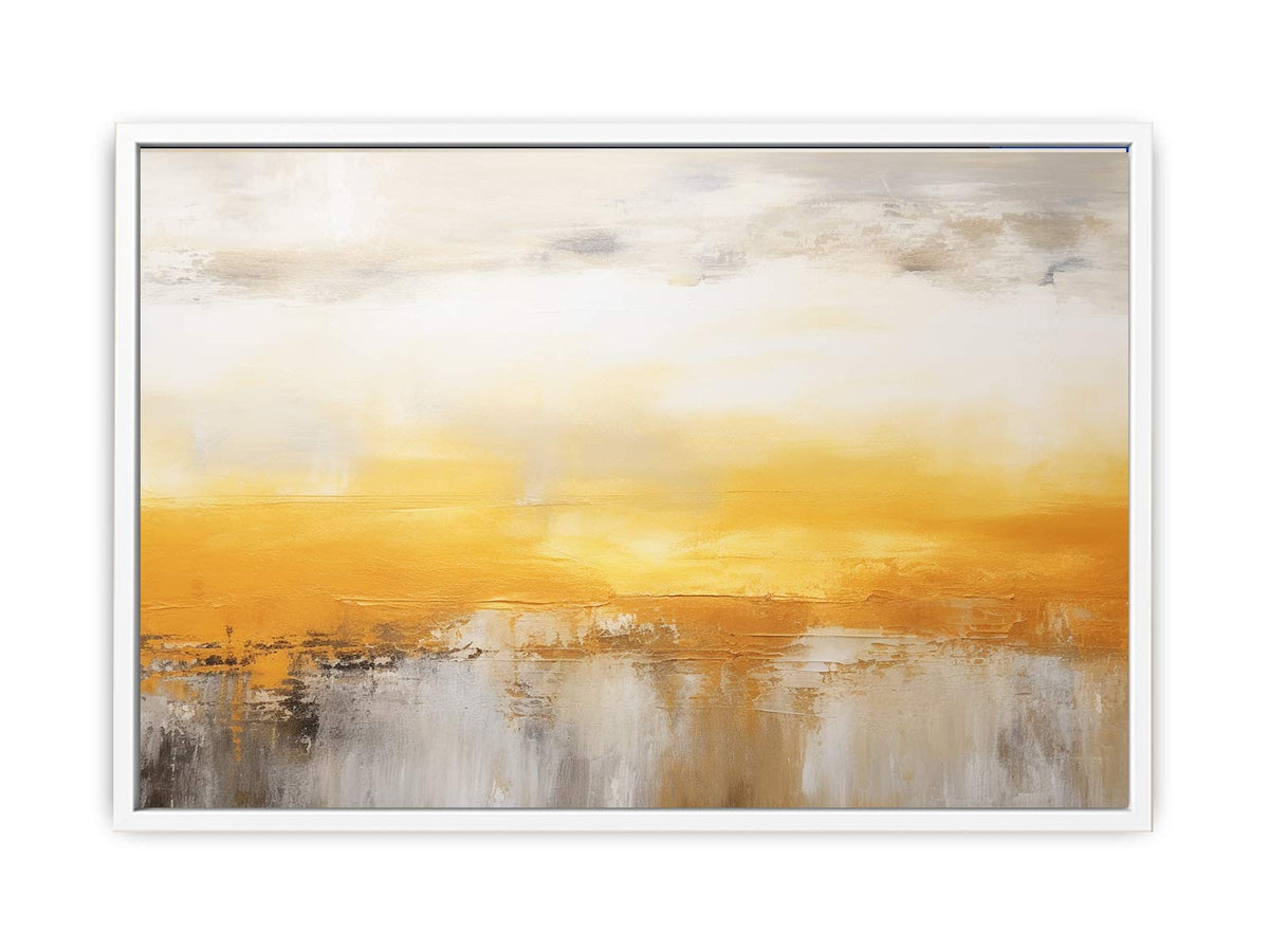 Abstract Yellow Brown Painting Framed Print