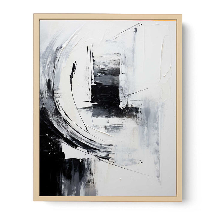 White And Grey Abstract Painting  Streched canvas