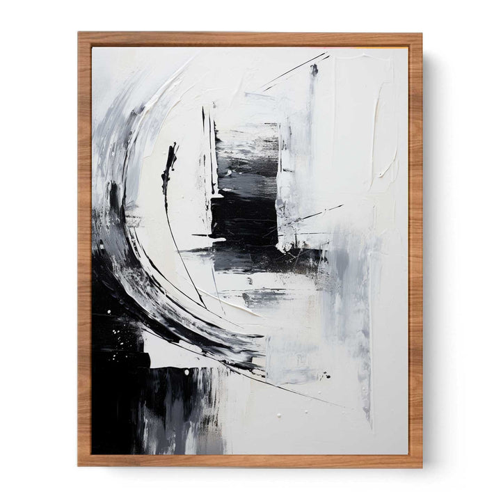 White And Grey Abstract Painting Poster