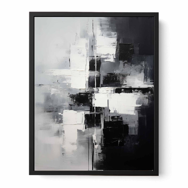 Black And Grey Abstract  Painting  Canvas Print