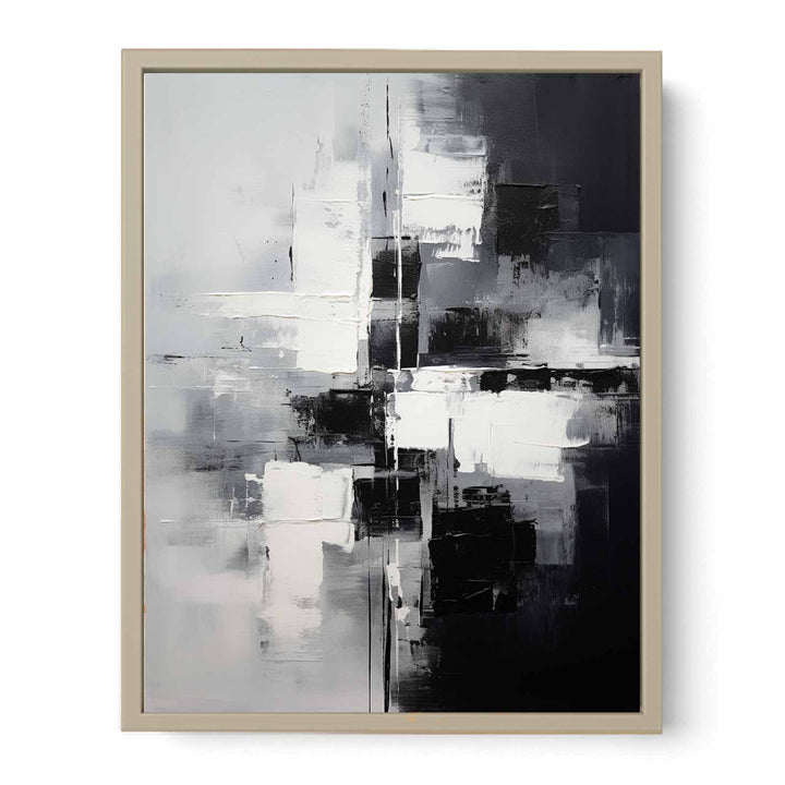 Black And Grey Abstract  Painting  Art Print