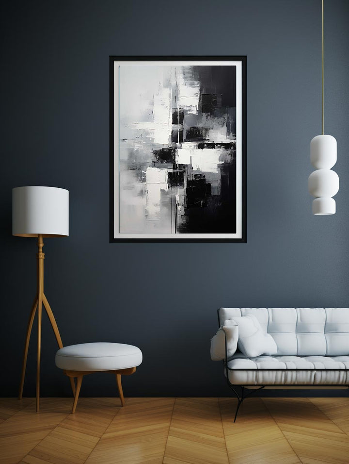 Black And Grey Abstract  Painting