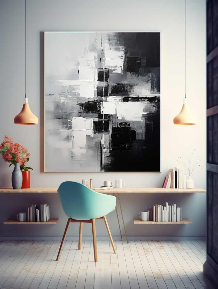 Black And Grey Abstract  Painting