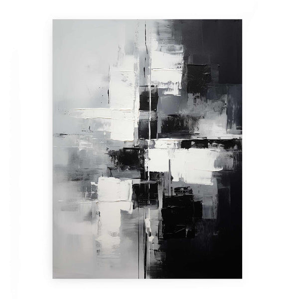 Black And Grey Abstract  Painting
