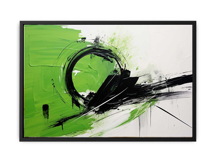 Green Black Abstract Painting   Canvas Print