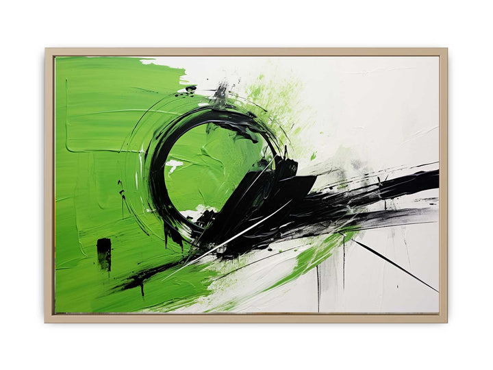 Green Black Abstract Painting   Art Print
