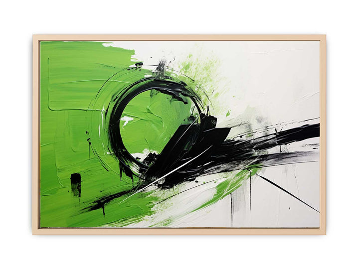 Green Black Abstract Painting   Streched canvas