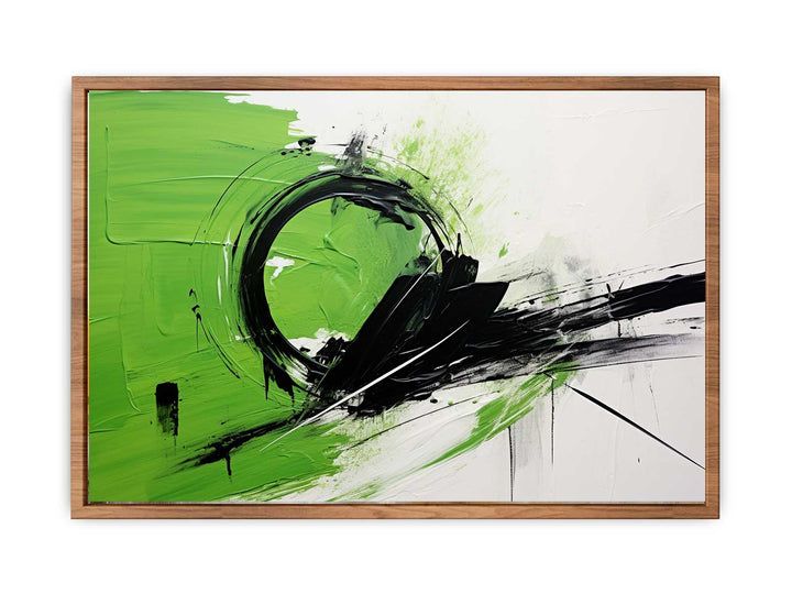 Green Black Abstract Painting  Poster