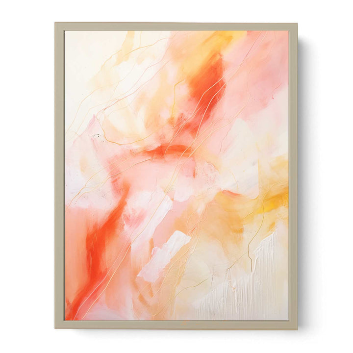 Orange Pink Abstract Painting  Art Print