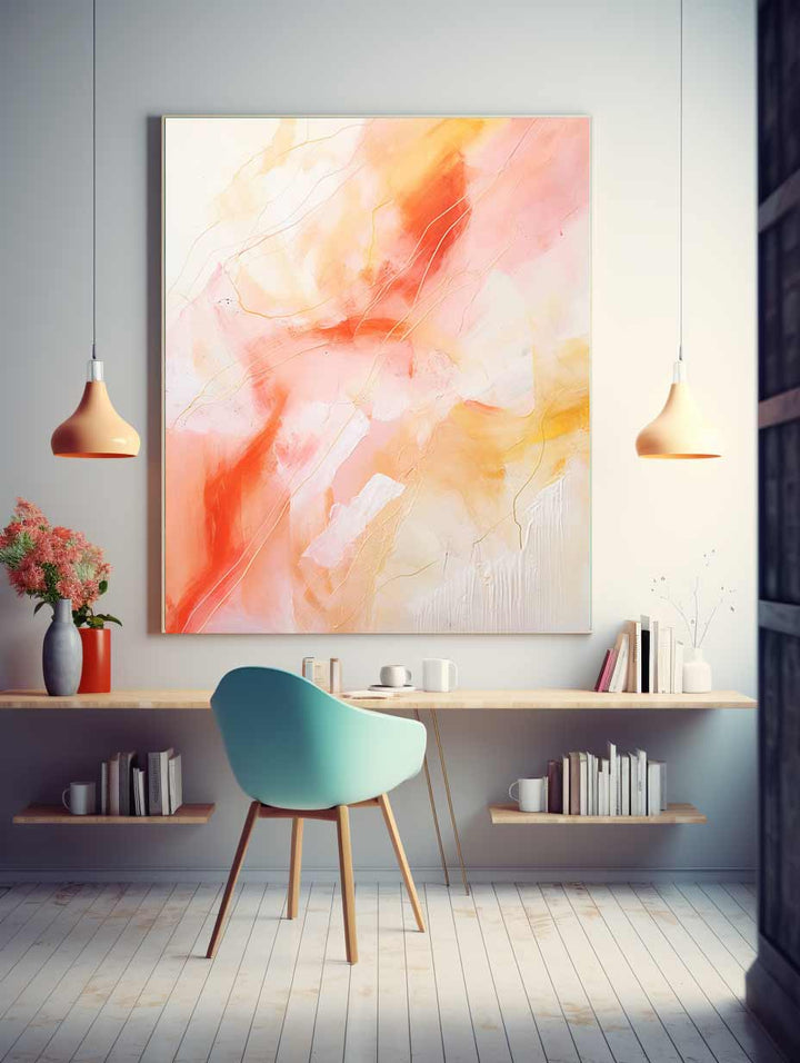 Orange Pink Abstract Painting