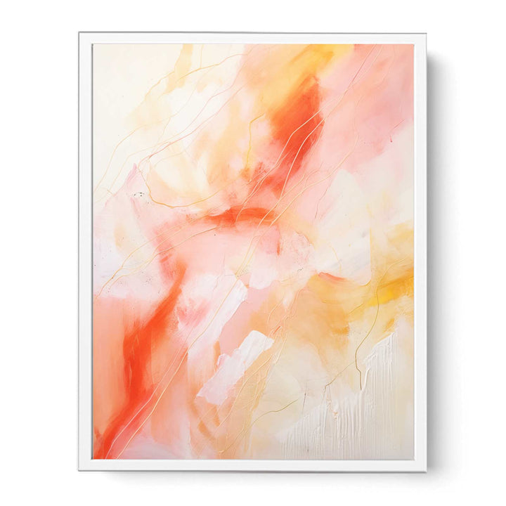 Orange Pink Abstract Painting Framed Print