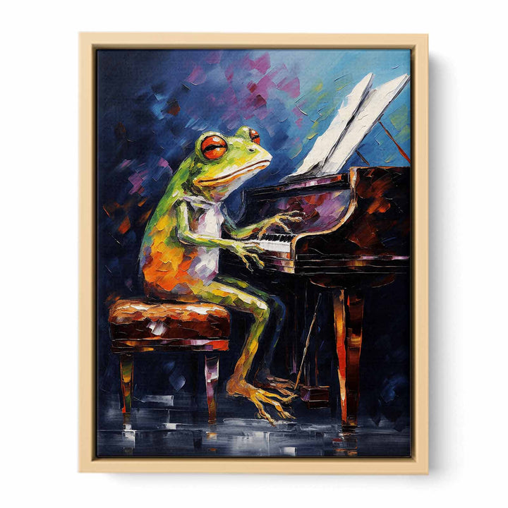 Frog Piano Modern Art Painting   Art Print
