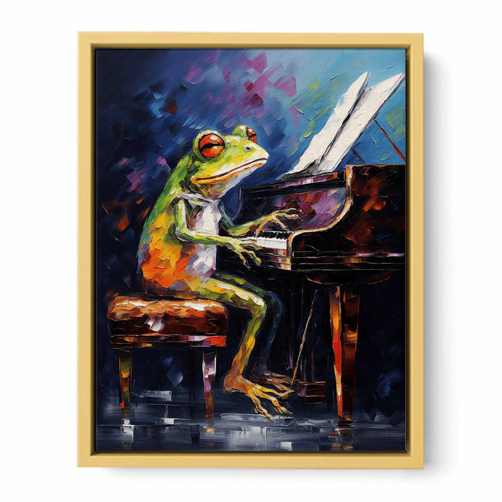 Frog Piano Modern Art Painting   Streched canvas