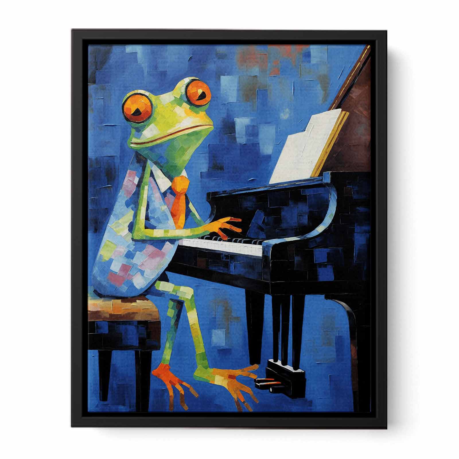 Frog Playing Piano    Canvas Print
