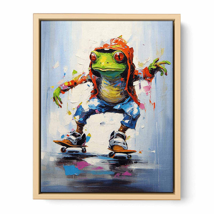 Skateboarding Frog Contemporary Art  Art Print