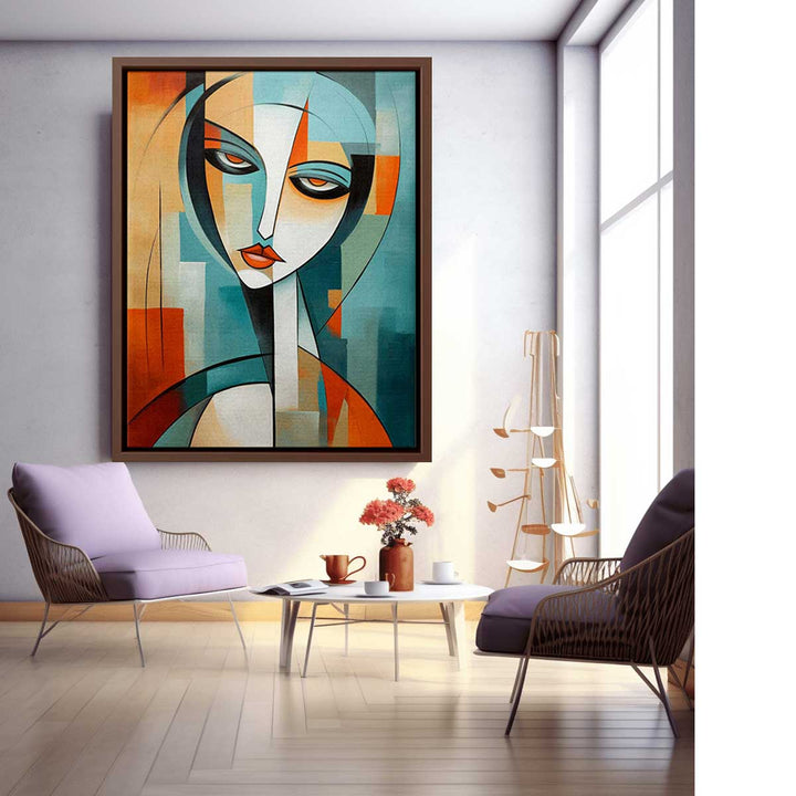 Cubist Woman Painting