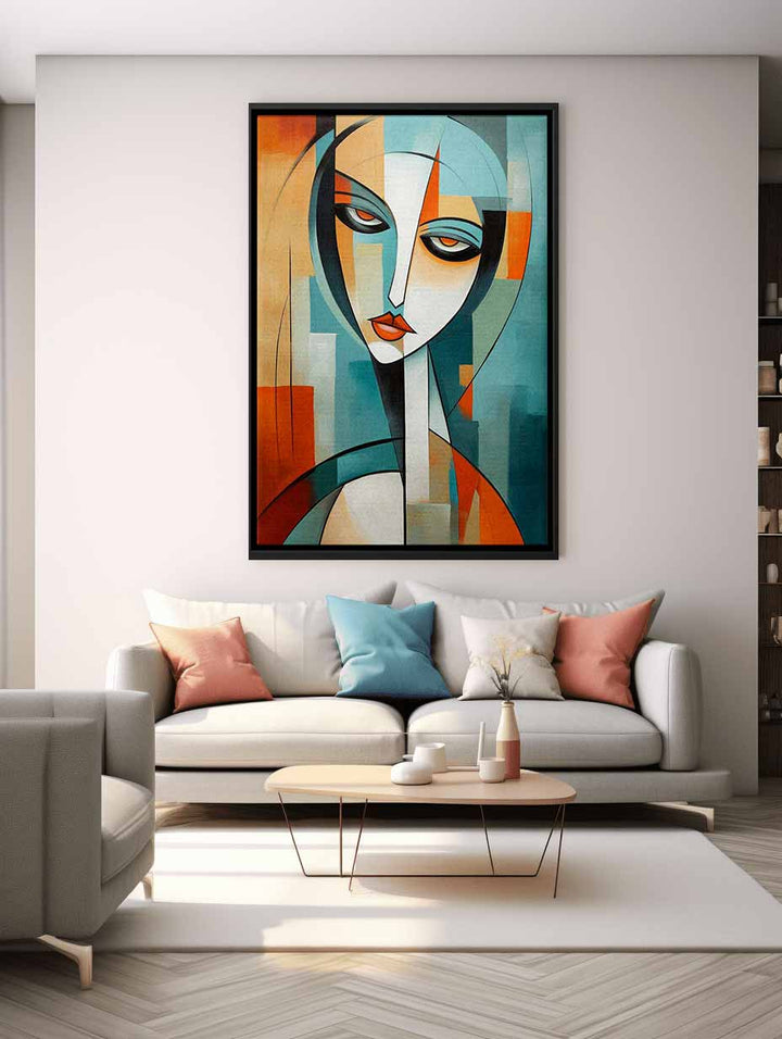 Cubist Woman Painting