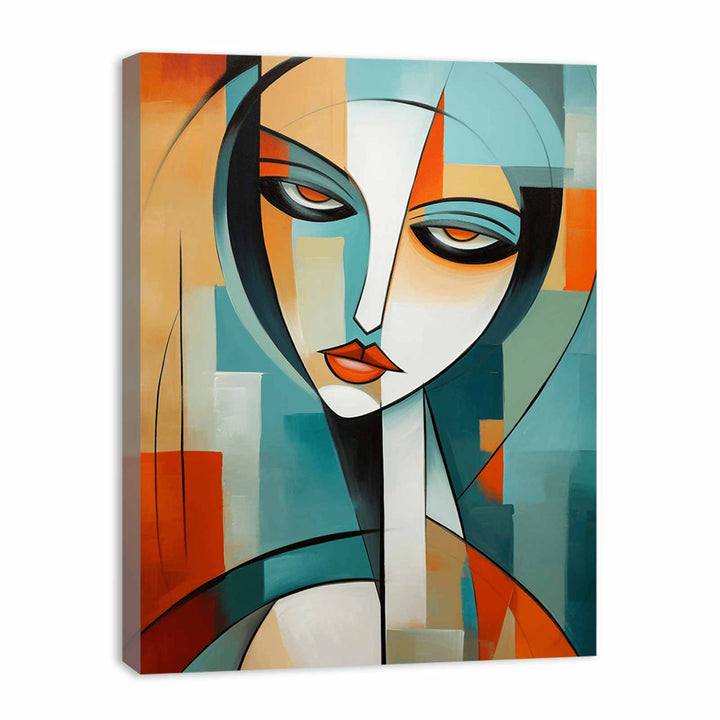 Cubist Woman Painting