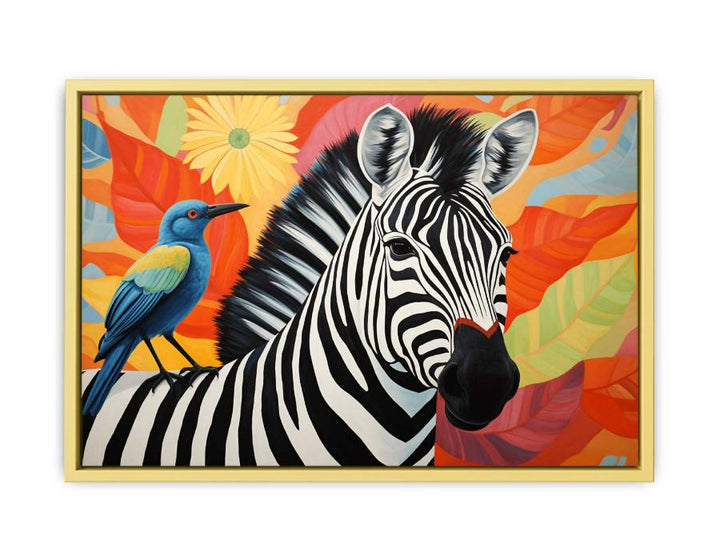 Zebra Bird Modern Art Painting  Poster