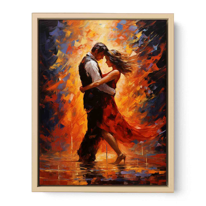 Dancing Couple Modern Art Painting Framed Print