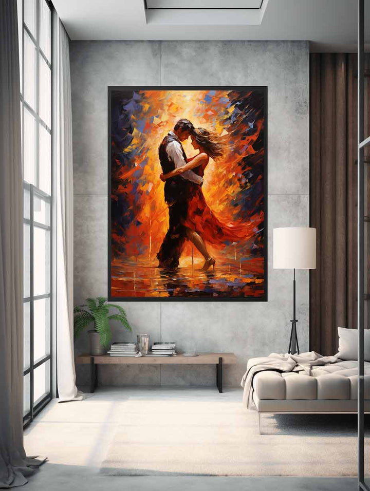Kinetic Love: Dancing Couple  Streched canvas